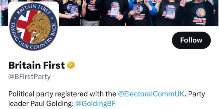 Britain First has been verified with the gold checkmark on Twitter.Gold checkmarks are only given to organisations on Tw…