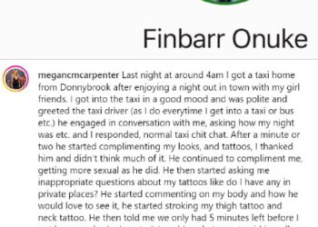 🚨 Community AlertWoman says she was sexually assaulted by the driver of a FREENOW taxi cab after being collected in Don…