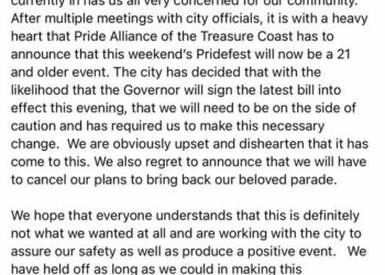 Florida LGBT Group Cancels Pride Parade After City Says No Kids Allowed