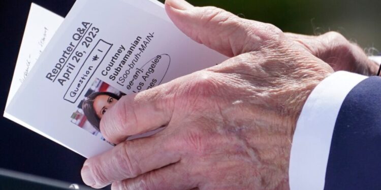 White House Defends Biden Cheat Sheet Showing Reporter’s Question