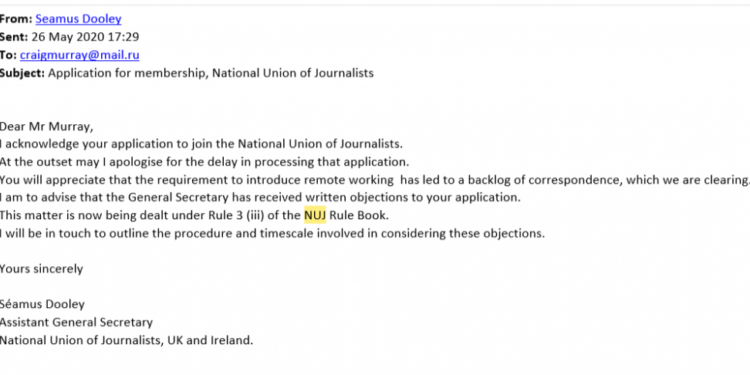 Calling all NUJ Members – Craig Murray