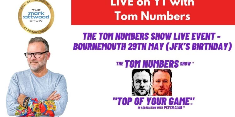 LIVE on Weds 24th May 23 with Tom Numbers