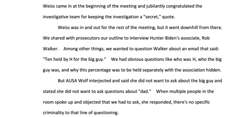 Daniel Baldwin (@baldwin_daniel_): “”[Wolf] did not want to ask about the big guy and stated she did not want to ask questions about ‘dad.'” The IRS whistleblower testimony reveals the DOJ did not want investigators asking Hunter Biden or his associates about the “big guy” or “dad. @OANN”