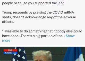 Good to see some pressure on Trump for pushing the demonic quackccine bioweapons.