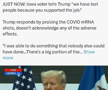 Good to see some pressure on Trump for pushing the demonic quackccine bioweapons.