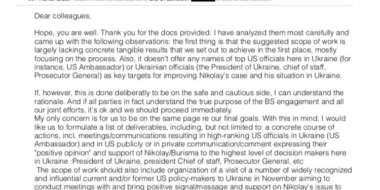 Burisma Exec Discussed Expectations of ‘High-Ranking US Officials in Ukraine’ with Hunter Biden