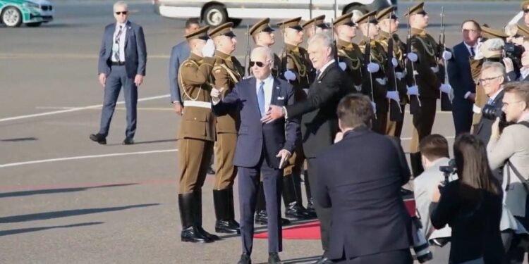 HE’S SHOT: A Confused Joe Biden Arrives in Lithuania for NATO Summit (VIDEO) | The Gateway Pundit | by Cristina Laila