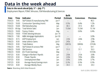 Key Events And Acronyms This Week: ISMs, PMIs, RBA, ADP, JOLTS And NFP