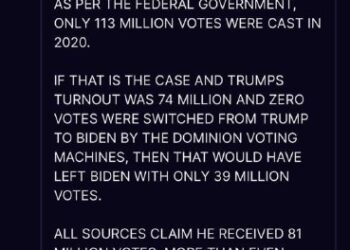 My original call on this was that PedoJoe only received approximately 30 million votes. The 51 million additional votes…