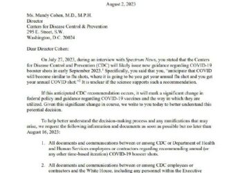 CDCDirector Mandy Cohen calls for Americans to receive annual COVID-19 booster shots.https://oversight.house.gov/wp-cont…