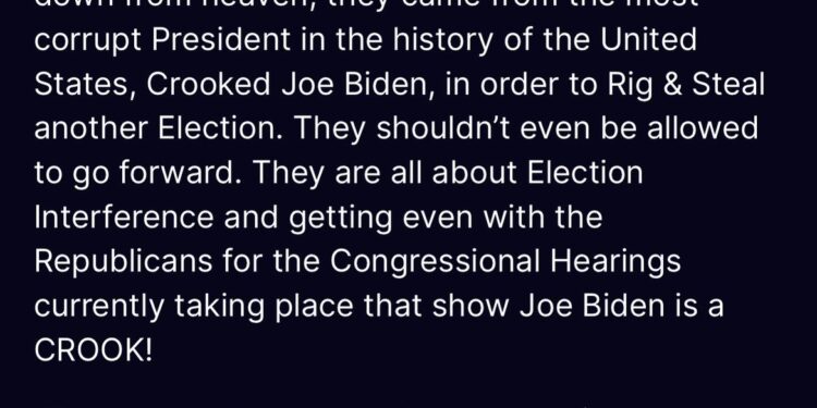 Daniel Baldwin (@baldwin_daniel_): ““These Fake Indictments against me didn’t come down from heaven, they came from the most corrupt President in the history of the United States, Crooked Joe Biden, in order to Rig & Steal another Election.””