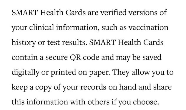 SMART® Health Cardshttps://www.commonhealth.org/smart-health-cards