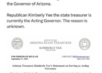 Breaking: Election fraudster Katie Cartel Hobbs is no longer the Governor of Arizona. Republican Kimberly Yee the state…