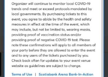 Here's ticketmaster letting you know that masking and vax passes are coming back.