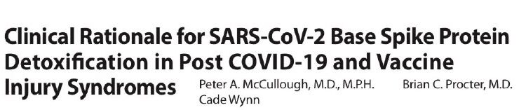 Clinical Rationale for SARS-CoV-2 Base Spike Protein Detoxification in Post COVID-19 and Vaccine Injury Syndromes Peter…